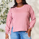 Culture Code Full Size Round Neck Exposed Seam Slit Top