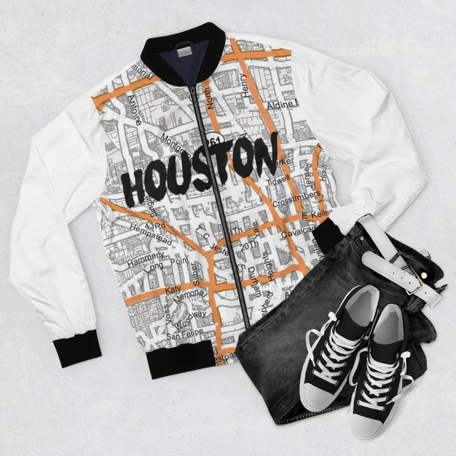 Houston Kimante White AOP Bomber Jacket