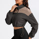 Contrast Drawstring Zip Up Jacket