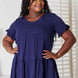 Double Take V-Neck Flounce Sleeve Tiered Dress