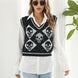 Skull Contrast V-Neck Sweater Vest
