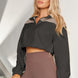 Contrast Drawstring Zip Up Jacket