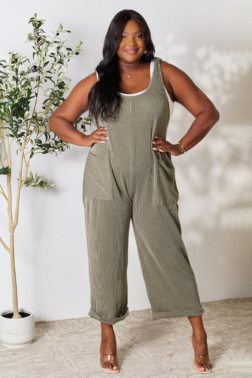 Celeste Full Size Straight Overall with Pockets