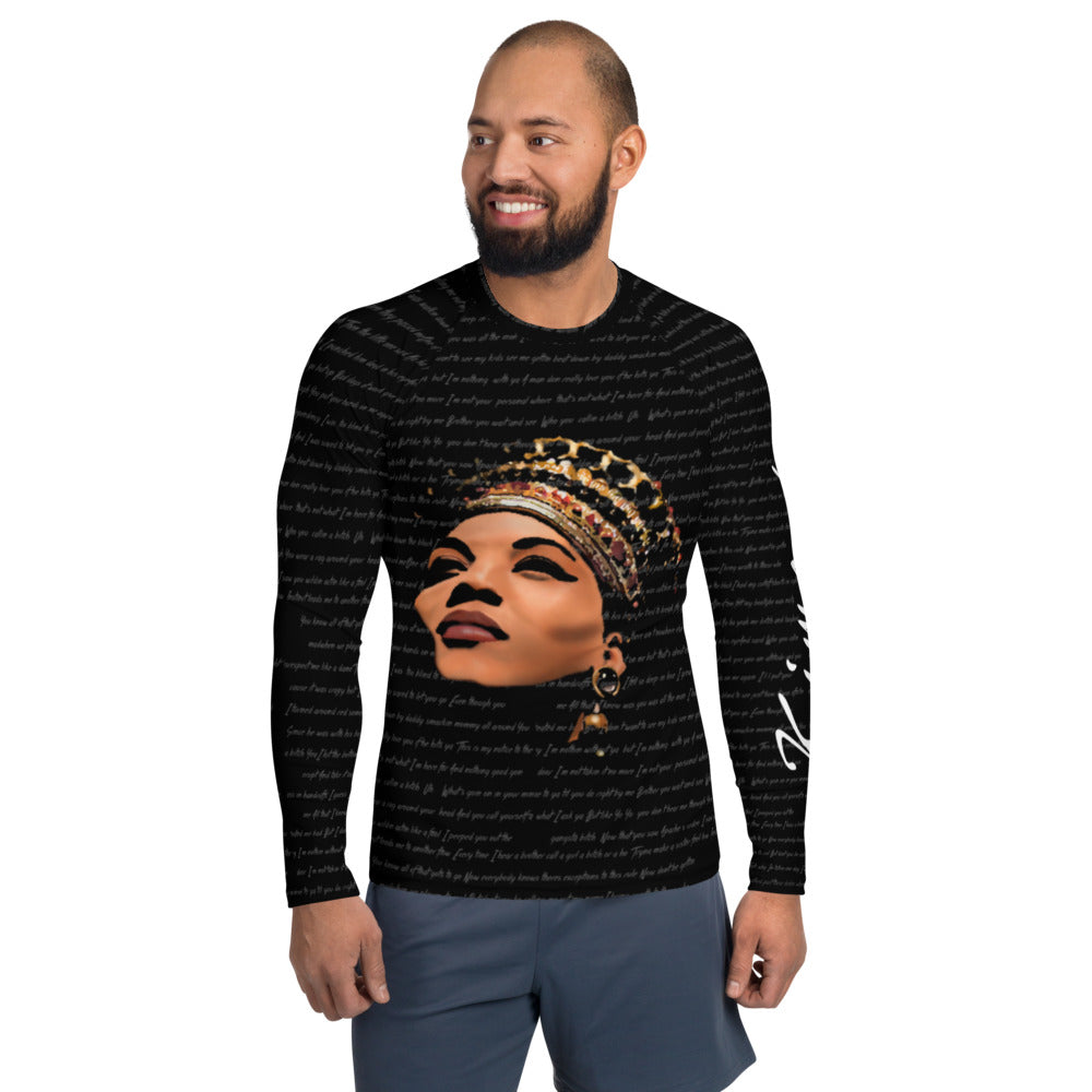 Queen Latifah "U.N.I.T.Y" Song Lyric Print Long Sleeve Rash Guard Top