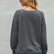 Round Neck Raglan Sleeve Exposed Seam Sweatshirt
