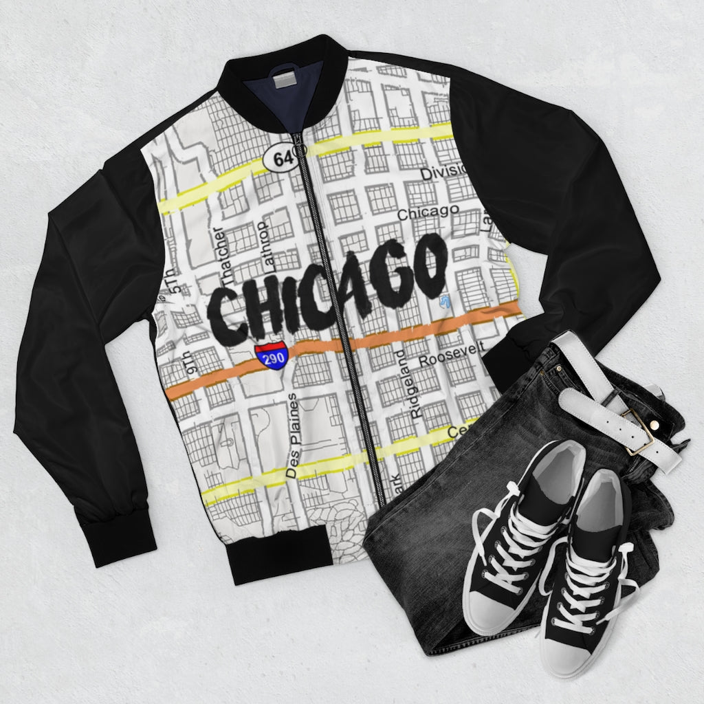 Chicago Kimante Black AOP Bomber Jacket