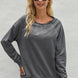 Round Neck Raglan Sleeve Exposed Seam Sweatshirt