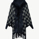 Houndstooth Fringe Hem Poncho