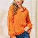 Basic Bae Side Slit Buttoned Waffle Knit Hoodie