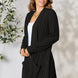 Basic Bae Full Size Ribbed Open Front Cardigan with Pockets