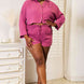 Basic Bae Buttoned Long Sleeve Top and Shorts Set
