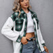 Plaid Collared Neck Button Down Jacket