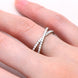 Moissanite 925 Sterling Silver Crisscross Ring