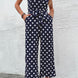 Polka Dot Grecian Wide Leg Jumpsuit