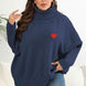 Plus Size Turtle Neck Long Sleeve Sweater