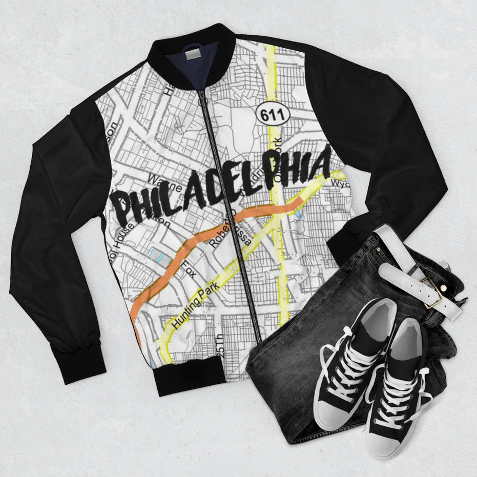 Philadelphia Kimante Black AOP Bomber Jacket