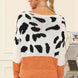 Full Size Two-Tone Boat Neck Sweater