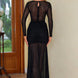 Semi-Sheer Slit Round Neck Dress