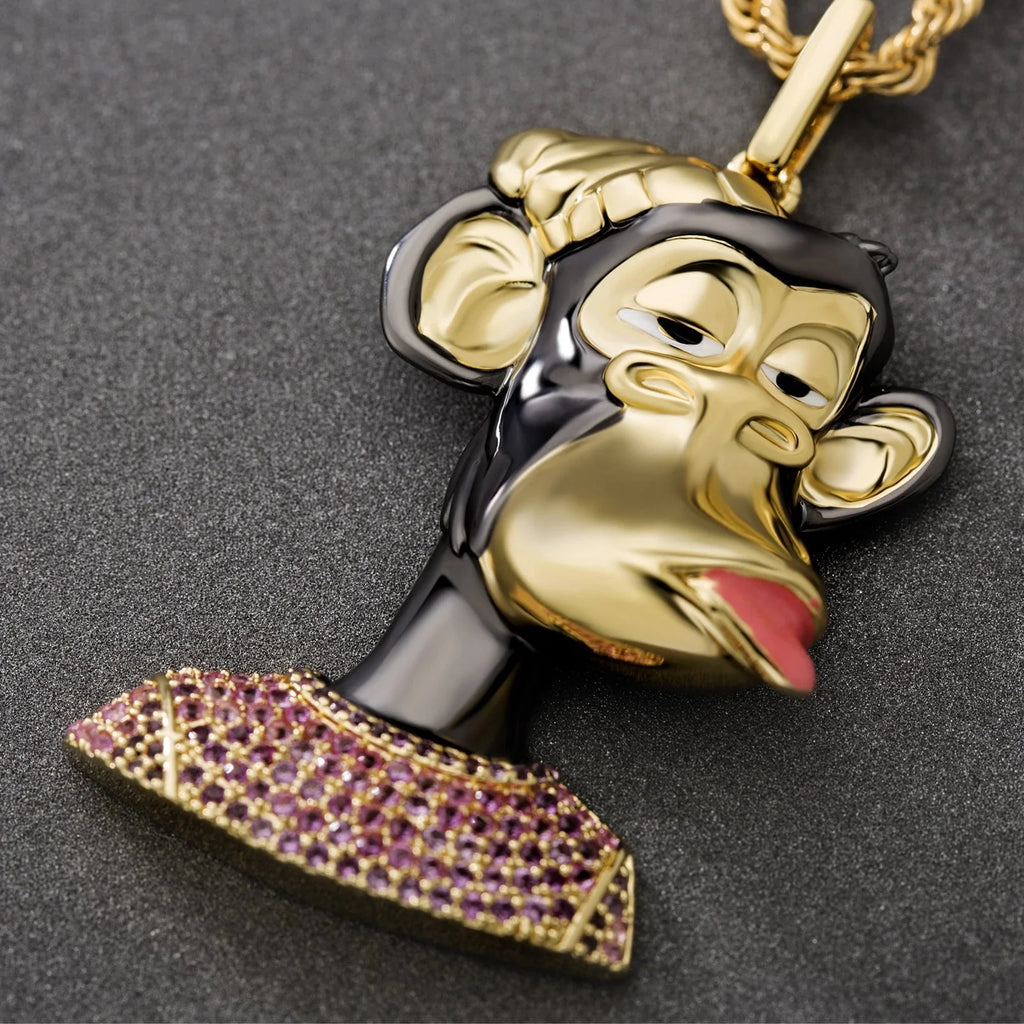 Bling Proud X Bored Ape NFT Pendant with Iced T-Shirt by Bling Proud | Urban Jewelry Online Store