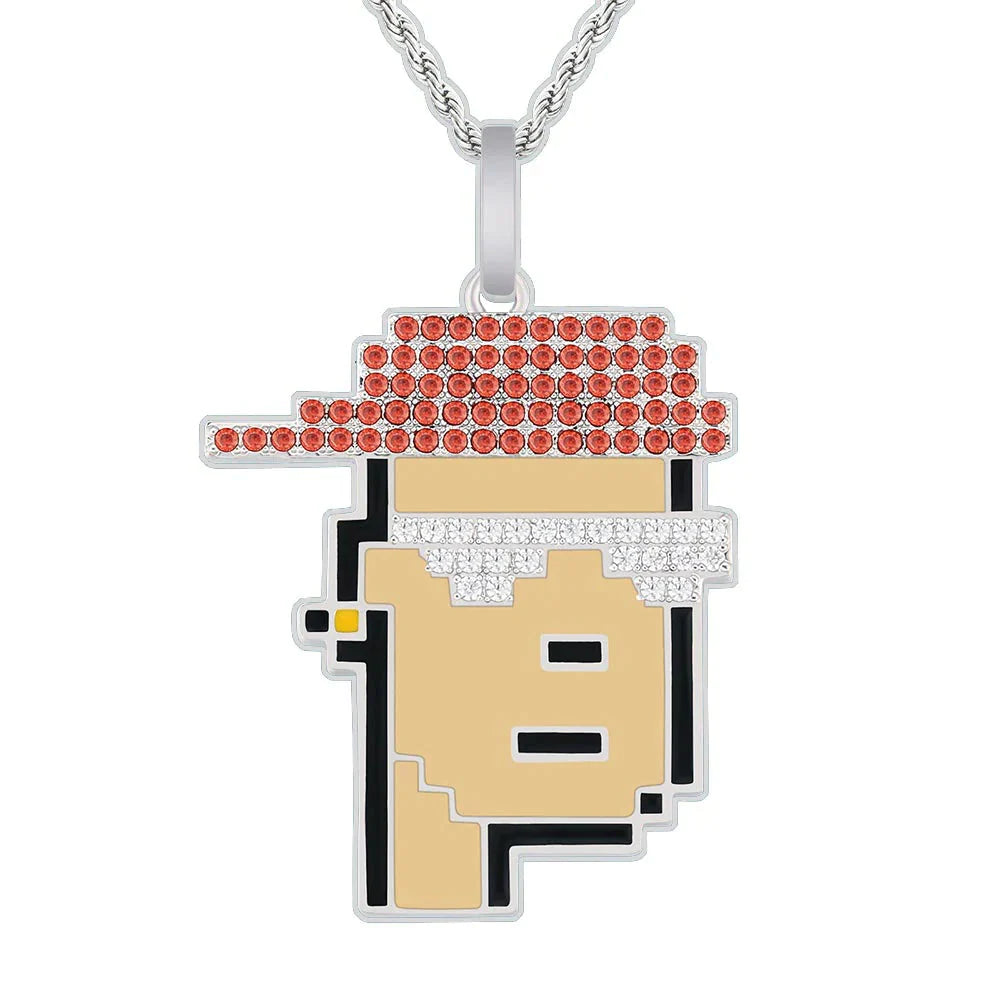 Bling Proud X Crypto Punk NFT Pendant Red Hat Man by Bling Proud | Urban Jewelry Online Store