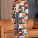Plus Size Geometric Open Front Longline Cardigan