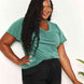 Double Take Ruched V-Neck Short Sleeve T-Shirt