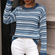 Striped Round Neck Long Sleeve Sweater