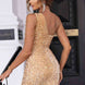 Contrast Sequin Sleeveless Mini Dress