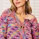 Woven Right V-Neck Long Sleeve Cardigan