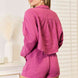 Basic Bae Buttoned Long Sleeve Top and Shorts Set