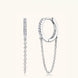 Moissanite 925 Sterling Silver Huggie Earrings with Chain