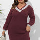 Plus Size Long Sleeve Sweater Dress