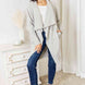Double Take Open Front Duster Cardigan with Pockets