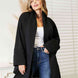 HEYSON Full Size Open Front Cardigan with Scarf Design