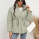 Drawstring Waist Zip-Up Puffer Jacket