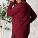 Basic Bae Full Size Ribbed Round Neck Long Sleeve Slit Top