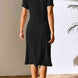 Ribbed Asymmetrical Neck Short Sleeve Dress