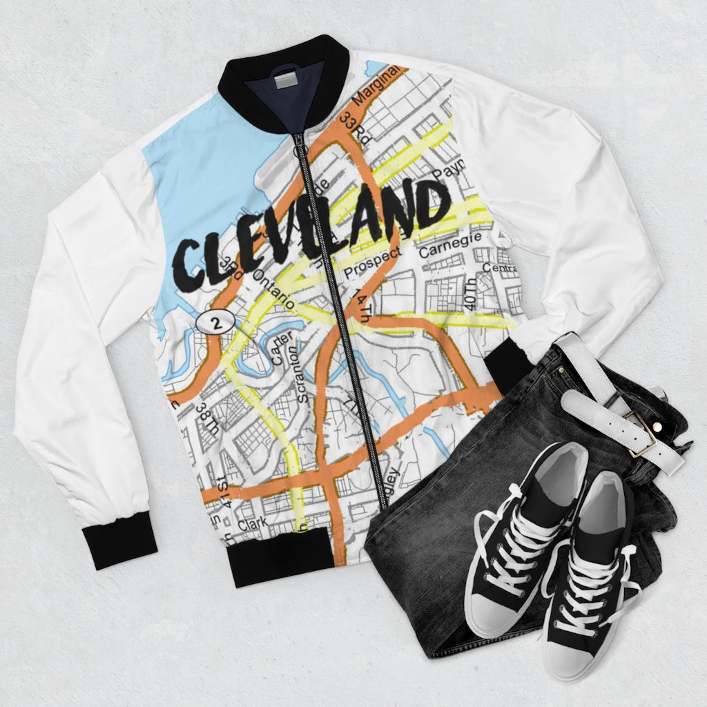 Cleveland Kimante White AOP Bomber Jacket