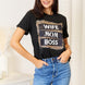 Simply Love WIFE MOM BOSS Leopard Graphic T-Shirt