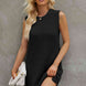 Round Neck Slit Sleeveless Sweater Dress