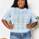 Double Take Ribbed Trim Round Neck Knit Top