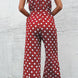 Polka Dot Grecian Wide Leg Jumpsuit