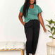 Double Take Ruched V-Neck Short Sleeve T-Shirt