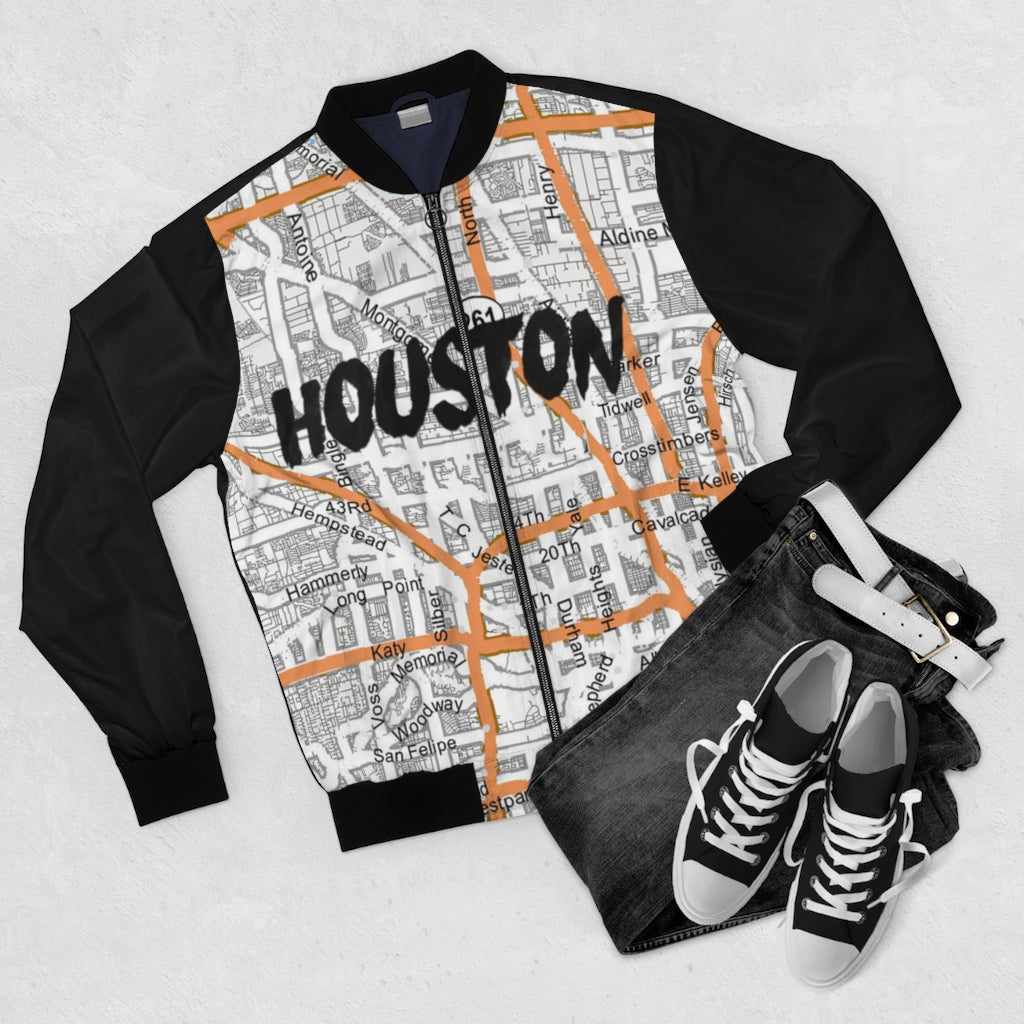 Houston Kimante Black AOP Bomber Jacket