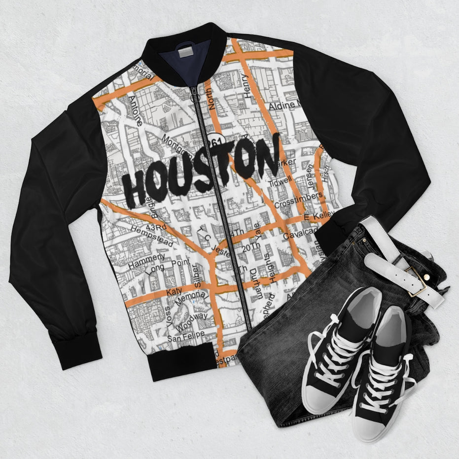 Houston Kimante Black AOP Bomber Jacket