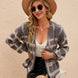 Open Front Plaid Long Sleeve Cardigan
