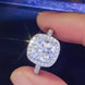 3 Carat Moissanite 925 Sterling Silver Square Ring