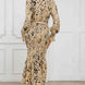 Printed V-Neck Smocked Midi Dress