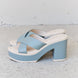Weeboo Cherish The Moments Contrast Platform Sandals in Misty Blue