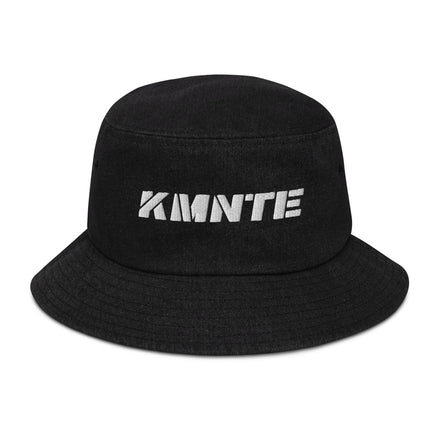 Kimante Script Black Denim bucket Hat